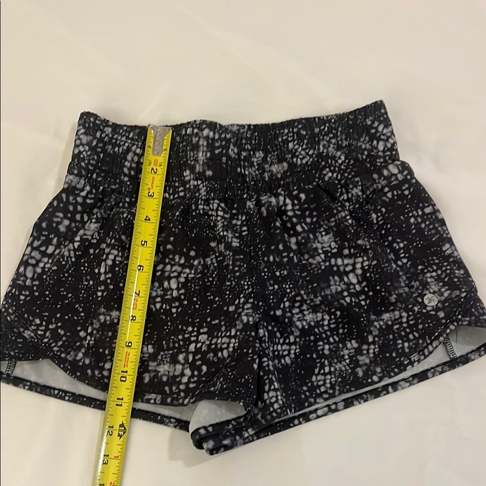 Reebok Black and White Athletic Shorts with Elastic Waistband